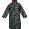 Two Bare Feet Kids Weatherproof Changing Robe With Changing Mat (Green Camo/ Raspberry)