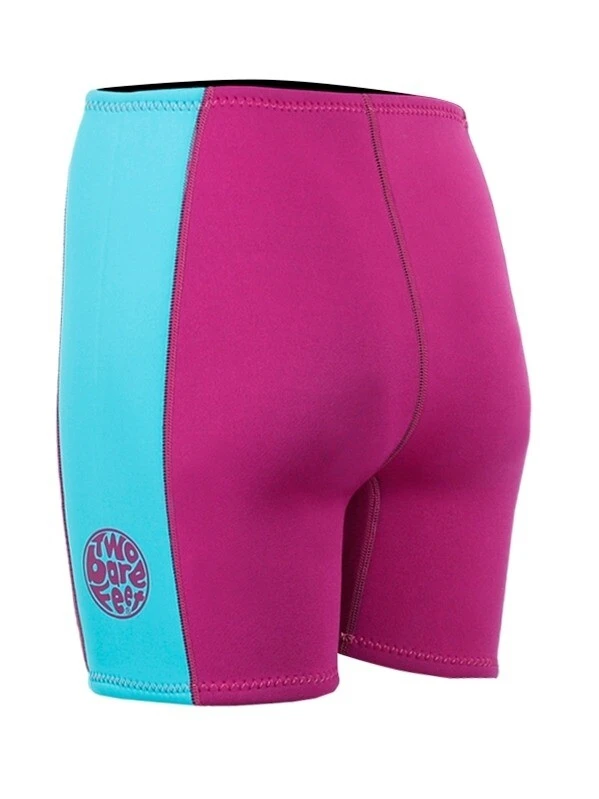 Two Bare Feet Womens Harmony 3mm Wetsuit Shorts (Raspberry / Aqua) 4 Two Bare Feet Womens Harmony 3mm Wetsuit Shorts (Raspberry / Aqua) - Image 4