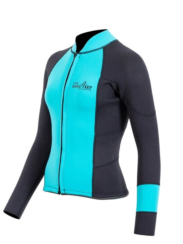 Two Bare Feet Womens Harmony 3mm Long Sleeve Wetsuit Jacket (Mint / Black) 2 Two Bare Feet Womens Harmony 3mm Long Sleeve Wetsuit Jacket (Mint / Black) - Image 2