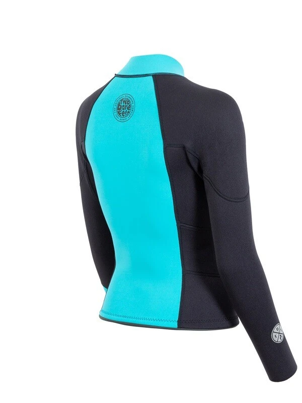 Two Bare Feet Womens Harmony 3mm Long Sleeve Wetsuit Jacket (Mint / Black) 6 Two Bare Feet Womens Harmony 3mm Long Sleeve Wetsuit Jacket (Mint / Black) - Image 6
