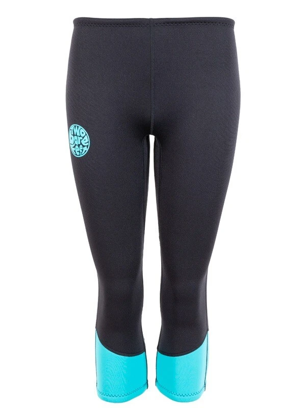 Two Bare Feet Womens Harmony 3mm Capri Wetsuit Pants (Black / Mint) 1 Two Bare Feet Womens Harmony 3mm Capri Wetsuit Pants (Black / Mint)