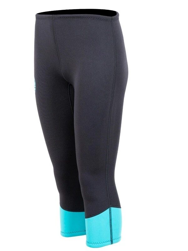 Two Bare Feet Womens Harmony 3mm Capri Wetsuit Pants (Black / Mint) 2 Two Bare Feet Womens Harmony 3mm Capri Wetsuit Pants (Black / Mint) - Image 2