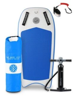 Two Bare Feet Boarding Co. 44" Inflatable Bodyboard - Starter Pack (Blue)