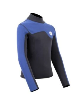 Two Bare Feet Junior Aspect 2.5mm Back Zip Jacket (Black/Blue) -Surf Tide Motion kids aspect back zip jacket black blue denim 8