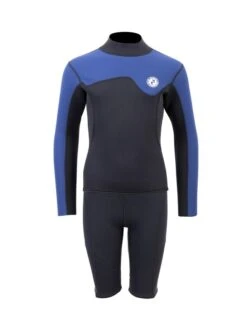 Two Bare Feet Junior Aspect 2.5mm Back Zip Jacket & Shorts Set (Black/Blue)