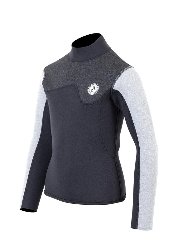 Two Bare Feet Junior Aspect 2.5mm Back Zip Jacket (Black/Grey/Grey) 2 Two Bare Feet Junior Aspect 2.5mm Back Zip Jacket (Black/Grey/Grey) - Image 2