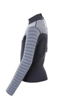 Two Bare Feet Junior Aspect 2.5mm Back Zip Jacket (Black/Grey Stripe) -Surf Tide Motion kids aspect back zip jacket black grey stripe 3