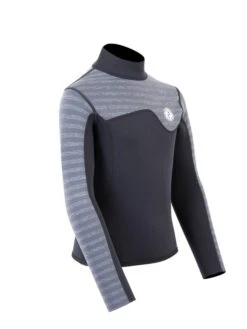 Two Bare Feet Junior Aspect 2.5mm Back Zip Jacket (Black/Grey Stripe) -Surf Tide Motion kids aspect back zip jacket black grey stripe 8