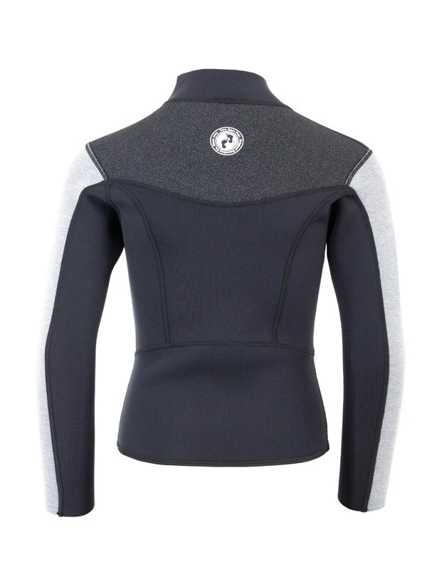 Two Bare Feet Junior Aspect Fleece Lined Zipless Thermal 2.5mm Superstretch Wetsuit Top (Black/Grey/Grey) 5 Two Bare Feet Junior Aspect Fleece Lined Zipless Thermal 2.5mm Superstretch Wetsuit Top (Black/Grey/Grey) - Image 5