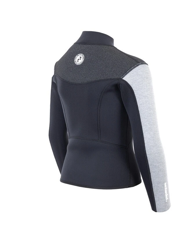 Two Bare Feet Junior Aspect Fleece Lined Zipless Thermal 2.5mm Superstretch Wetsuit Top (Black/Grey/Grey) 6 Two Bare Feet Junior Aspect Fleece Lined Zipless Thermal 2.5mm Superstretch Wetsuit Top (Black/Grey/Grey) - Image 6