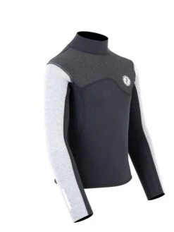 Two Bare Feet Junior Aspect Fleece Lined Zipless Thermal 2.5mm Superstretch Wetsuit Top (Black/Grey/Grey) 16 Two Bare Feet Junior Aspect Fleece Lined Zipless Thermal 2.5mm Superstretch Wetsuit Top (Black/Grey/Grey) -Surf Tide Motion kids aspect fleece lined thermal top black grey grey 8