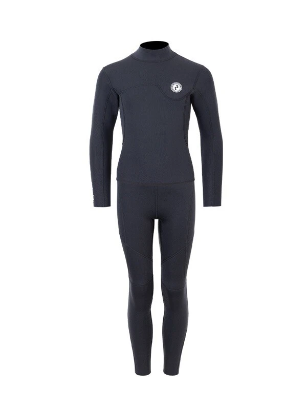 Two Bare Feet Junior Aspect Fleece Lined Zipless Thermal 2.5mm Superstretch Wetsuit Top & Pants Set (Black)