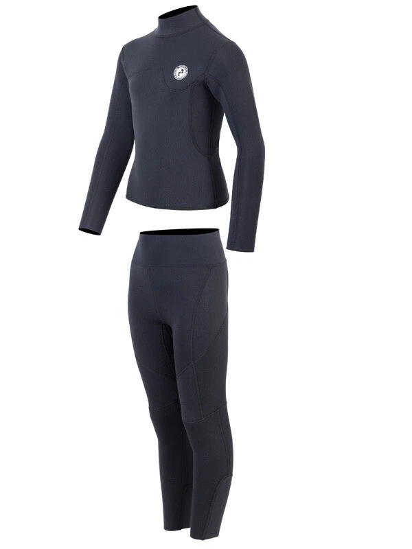 Two Bare Feet Junior Aspect Fleece Lined Zipless Thermal 2.5mm Superstretch Wetsuit Top & Pants Set (Black) - Image 3