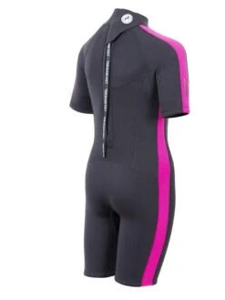 Two Bare Feet Flare 2.5mm Junior Shorty Superstretch Wetsuit (Raspberry) -Surf Tide Motion kids flare shorty rasberry 6