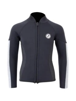 Two Bare Feet Junior Perspective Full Zip 2.5mm Wetsuit Jacket (Black/Grey/Grey)