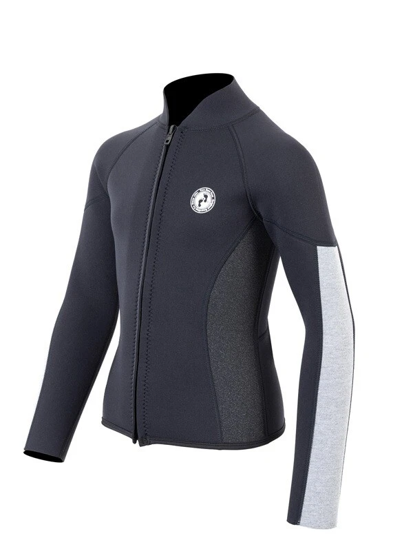 Two Bare Feet Junior Perspective Full Zip 2.5mm Wetsuit Jacket (Black/Grey/Grey) 2 Two Bare Feet Junior Perspective Full Zip 2.5mm Wetsuit Jacket (Black/Grey/Grey) - Image 2