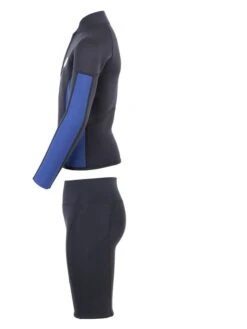 Two Bare Feet Junior Perspective Half Zip 2.5mm Wetsuit Jacket And Shorts Set (Black/Blue) 11 Two Bare Feet Junior Perspective Half Zip 2.5mm Wetsuit Jacket And Shorts Set (Black/Blue) -Surf Tide Motion kids perspective half zip jacket black blue denim vista shorts 4