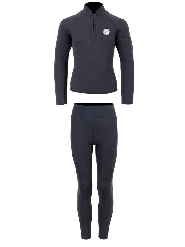 Two Bare Feet Junior Perspective Half Zip 2.5mm Wetsuit Jacket And Pants Set (Black) 2 Two Bare Feet Junior Perspective Half Zip 2.5mm Wetsuit Jacket And Pants Set (Black) - Image 2