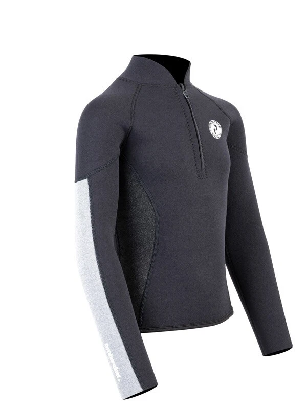 Two Bare Feet Junior Perspective Half Zip 2.5mm Wetsuit Jacket (Black/Grey/Grey) 8 Two Bare Feet Junior Perspective Half Zip 2.5mm Wetsuit Jacket (Black/Grey/Grey) - Image 8