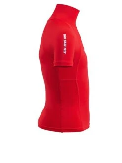 Two Bare Feet Junior "Logo" Short Sleeve Rash Vest (Red) -Surf Tide Motion kids short sleeve red 7