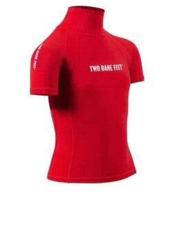 Two Bare Feet Junior "Logo" Short Sleeve Rash Vest (Red) -Surf Tide Motion kids short sleeve red 8
