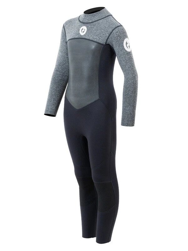 Two Bare Feet Thunderclap Pro 5/4mm Junior Winter Wetsuit (Black / Delta Grey) 2 Two Bare Feet Thunderclap Pro 5/4mm Junior Winter Wetsuit (Black / Delta Grey) - Image 2
