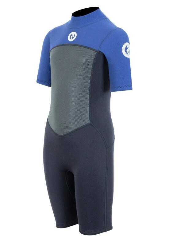 Two Bare Feet Thunderclap Pro 3/2mm Junior Shorty Wetsuit (Black/Blue) 2 Two Bare Feet Thunderclap Pro 3/2mm Junior Shorty Wetsuit (Black/Blue) - Image 2