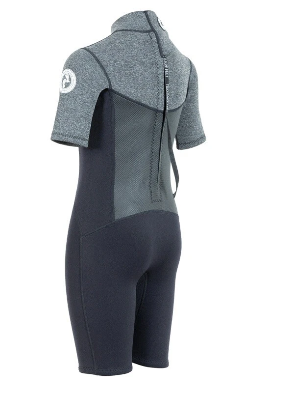 Two Bare Feet Thunderclap Pro 3/2mm Junior Shorty Wetsuit (Black/Delta Grey) 4 Two Bare Feet Thunderclap Pro 3/2mm Junior Shorty Wetsuit (Black/Delta Grey) - Image 4
