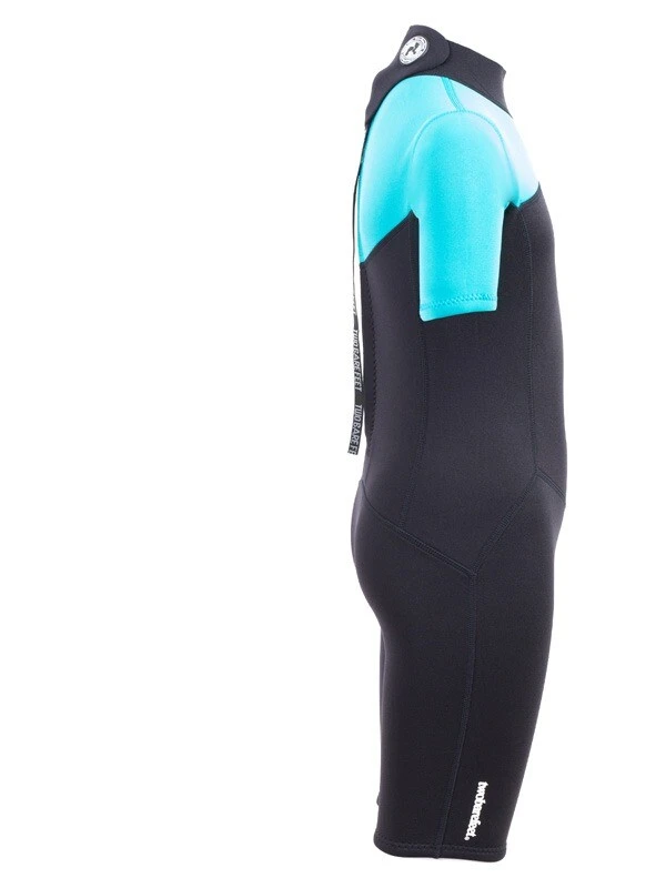 Two Bare Feet Thunderclap 2.5mm Junior Shorty Wetsuit (Aqua / Black) 7 Two Bare Feet Thunderclap 2.5mm Junior Shorty Wetsuit (Aqua / Black) - Image 7