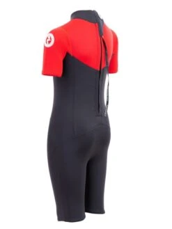 Two Bare Feet Thunderclap 2.5mm Junior Shorty Wetsuit (Red / Black) -Surf Tide Motion kids thunderclap shorty wetsuit red 4