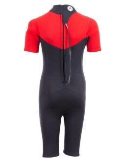 Two Bare Feet Thunderclap 2.5mm Junior Shorty Wetsuit (Red / Black) -Surf Tide Motion kids thunderclap shorty wetsuit red 5