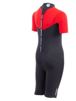 Two Bare Feet Thunderclap 2.5mm Junior Shorty Wetsuit (Red / Black) -Surf Tide Motion kids thunderclap shorty wetsuit red 6