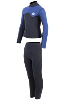 Two Bare Feet Junior Aspect Fleece Lined Zipless Thermal 2.5mm Superstretch Wetsuit Top & Pants Set (Black/Blue) 10 Two Bare Feet Junior Aspect Fleece Lined Zipless Thermal 2.5mm Superstretch Wetsuit Top & Pants Set (Black/Blue) -Surf Tide Motion kq9jcv k