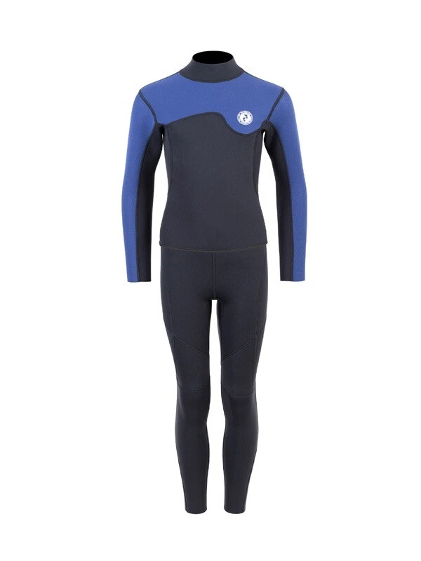 Two Bare Feet Junior Aspect Fleece Lined Zipless Thermal 2.5mm Superstretch Wetsuit Top & Pants Set (Black/Blue) 1 Two Bare Feet Junior Aspect Fleece Lined Zipless Thermal 2.5mm Superstretch Wetsuit Top & Pants Set (Black/Blue)