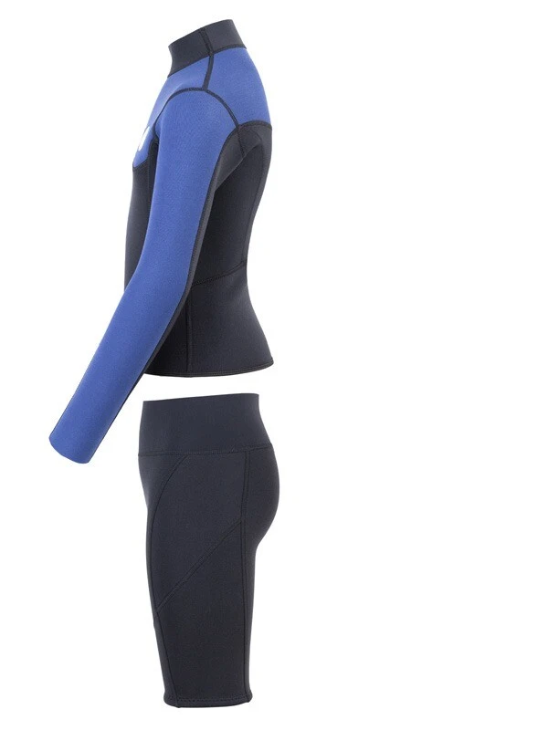 Two Bare Feet Junior Aspect Fleece Lined Zipless Thermal 2.5mm Superstretch Wetsuit Top & Shorts Set (Black/Blue) 4 Two Bare Feet Junior Aspect Fleece Lined Zipless Thermal 2.5mm Superstretch Wetsuit Top & Shorts Set (Black/Blue) - Image 4