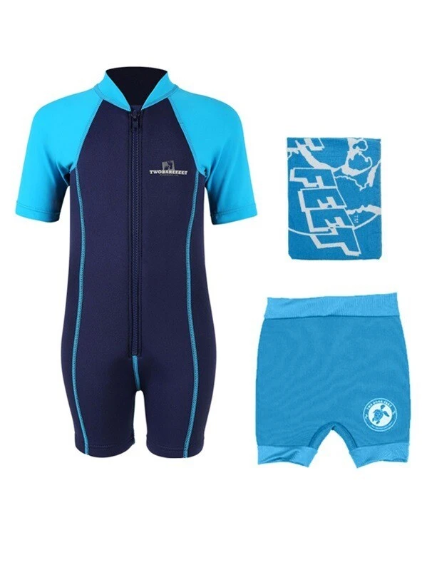 Deluxe Baby Swim Kit - Lycra Arm Wetsuit + Nappy Shorts + Towel (Aqua) 1 Deluxe Baby Swim Kit - Lycra Arm Wetsuit + Nappy Shorts + Towel (Aqua)