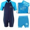 Premier Baby Swim Kit - Lycra Arm Wetsuit + Nappy Shorts + Towel + Bag (Aqua)