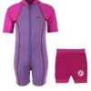 Essentials Baby Swim Kit - Lycra Arm Wetsuit + Nappy Shorts (Raspberry)