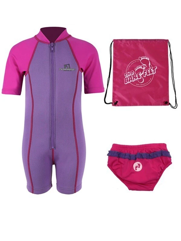 Deluxe Baby Swim Kit - Lycra Arm Wetsuit + Swim Nappy + Bag (Raspberry) 1 Deluxe Baby Swim Kit - Lycra Arm Wetsuit + Swim Nappy + Bag (Raspberry)