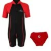 Essentials Baby Swim Kit - Lycra Arm Wetsuit + Swim Nappy (Red)