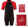 Essentials Baby Swim Kit - Lycra Arm Wetsuit + Swim Bag + Swim Towel (Red)