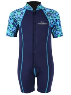 Surf Tide Motion 11 Surf Tide Motion -Surf Tide Motion lycra armed baby patterned blue front 2