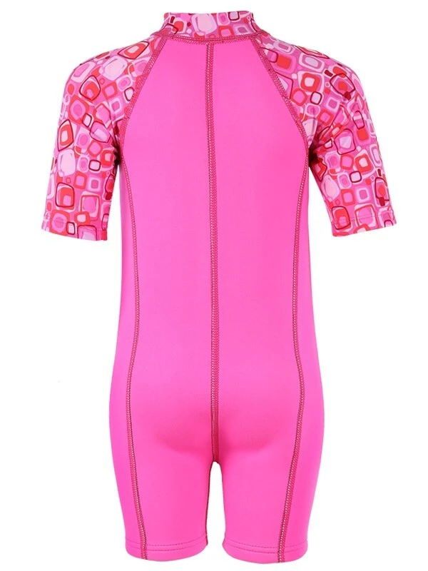Deluxe Baby Swim Kit - Patterned Lycra Arm Wetsuit + Nappy Shorts + Towel (Pink) 3 Deluxe Baby Swim Kit - Patterned Lycra Arm Wetsuit + Nappy Shorts + Towel (Pink) - Image 3