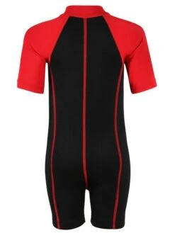 Deluxe Baby Swim Kit - Lycra Arm Wetsuit + Swim Nappy + Bag (Red) 6 Deluxe Baby Swim Kit - Lycra Arm Wetsuit + Swim Nappy + Bag (Red) -Surf Tide Motion lycra armed baby red.black back 3 1