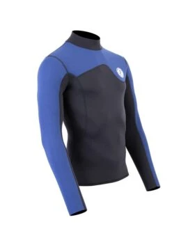 Two Bare Feet Mens Aspect Back Zip 2.5mm Wetsuit Jacket (Black/Blue) -Surf Tide Motion mens aspect back zip jacket black blue denim 8 1