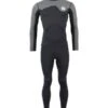 Two Bare Feet Mens Aspect Back Zip 2.5mm Wetsuit Jacket & Pants Set (Black/Grey)