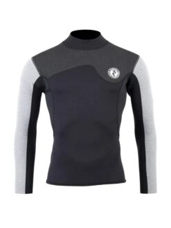 Two Bare Feet Mens Aspect Back Zip 2.5mm Wetsuit Jacket (Black/Grey/Grey)