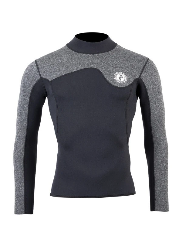 Two Bare Feet Mens Aspect Fleece Lined Zipless Thermal 2.5mm Superstretch Wetsuit Top (Black/Grey) 1 Two Bare Feet Mens Aspect Fleece Lined Zipless Thermal 2.5mm Superstretch Wetsuit Top (Black/Grey)
