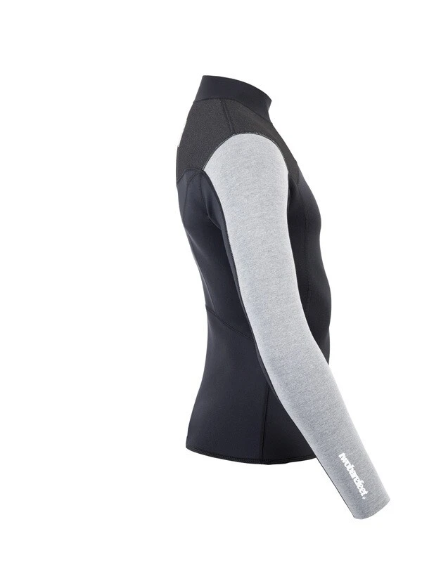 Two Bare Feet Mens Aspect Fleece Lined Zipless Thermal 2.5mm Superstretch Wetsuit Top (Black/Grey/Grey) 7 Two Bare Feet Mens Aspect Fleece Lined Zipless Thermal 2.5mm Superstretch Wetsuit Top (Black/Grey/Grey) - Image 7