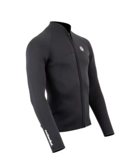 Two Bare Feet Mens Heritage 3mm Full Zip Long Sleeve Wetsuit Jacket (Black) -Surf Tide Motion mens heritage full zip jacket black 8 2
